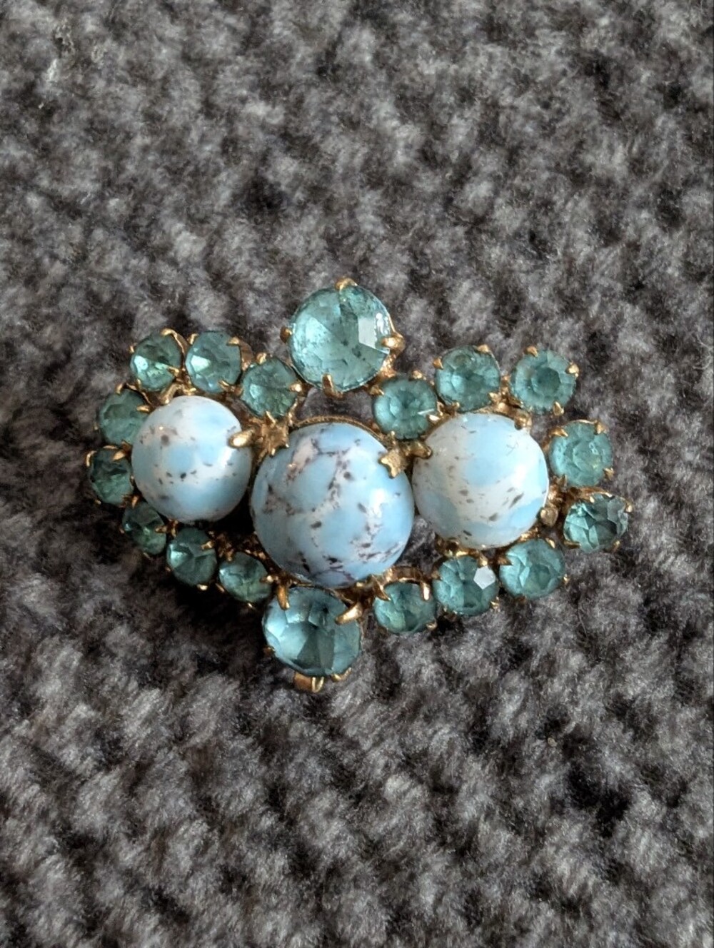 Vintage Turquoise Blue Cluster Statement Brooch